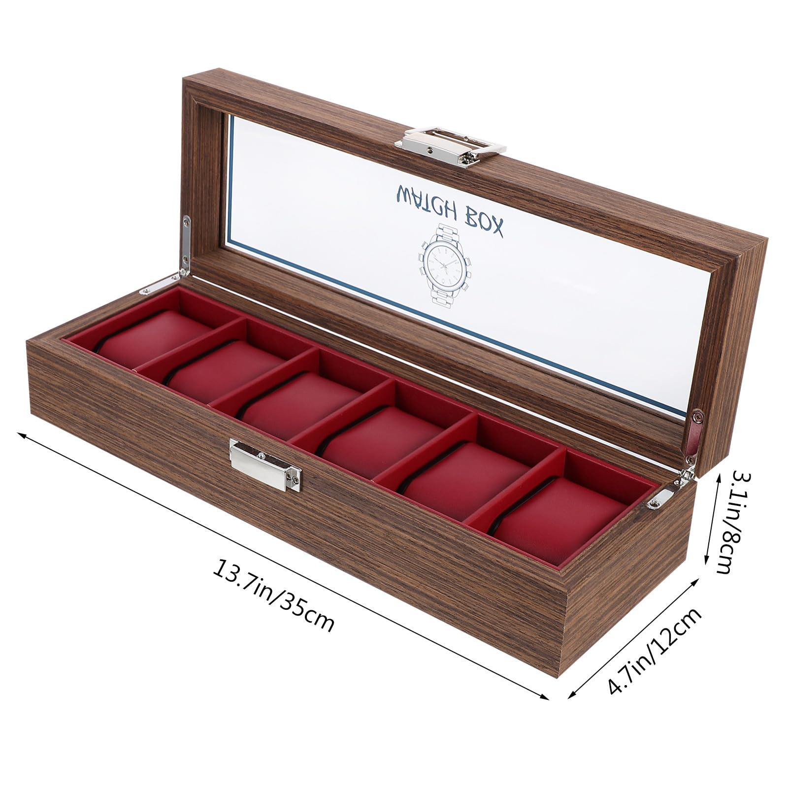 Vitrina para Relojes de Madera para Proteger Relojes del Daño y Arañazos 6 Ranuras, Caja Organizadora Elegante en Ocasiones Obsequios
