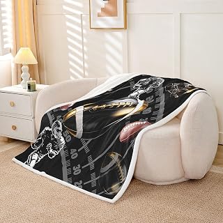 Feelyou Rugby Sports Fleece Throw Blanket Football Sherpa Blanket for Kids Women Men Plush Fuzzy Soccer Ball Game Twin 60"x80" Gift for Football Lover for Bed Couch Chair Living Room Bedroom Decor