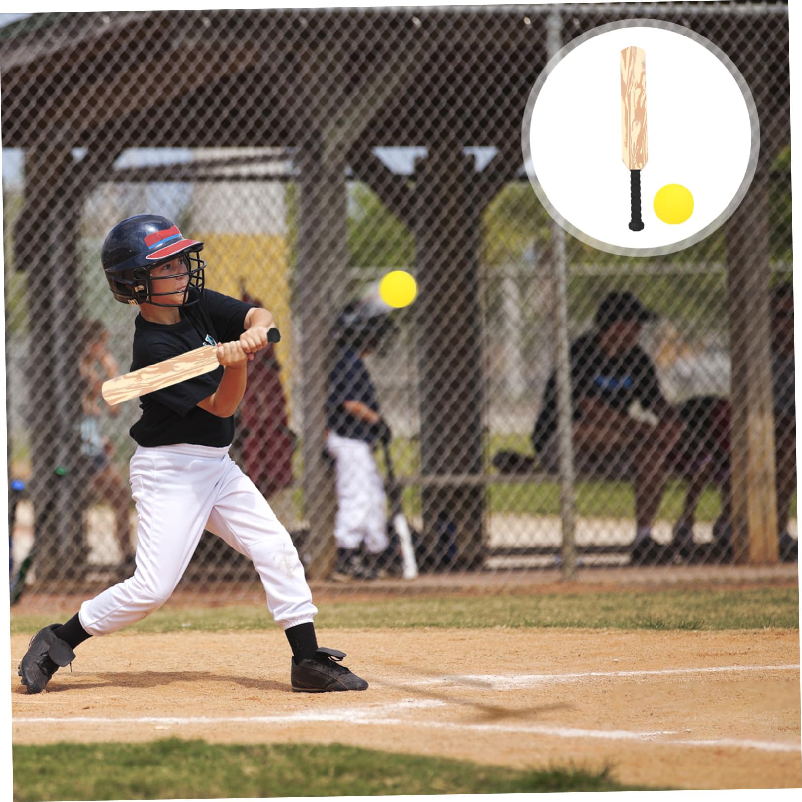 Set da Gioco Cricket per 24 Pollici Mazza in Spugna Eva Sicura, Kit Giocattolo Creativo Sport all’Aperto per attività Ricreative nel Giardino e Interazione