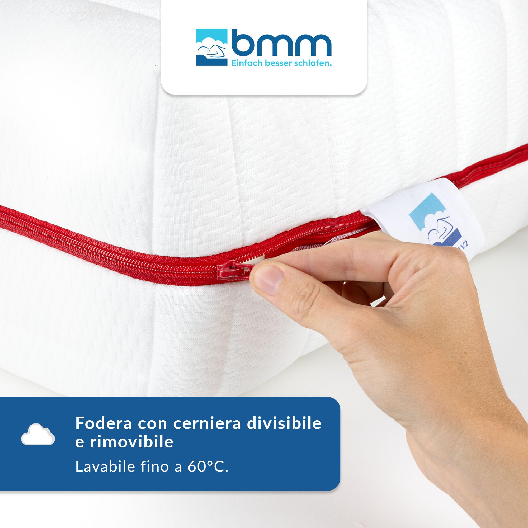 BMM Classic 19 Materasso 80x190 cm, rigidità H5 Ultra Rigido, materasso in schiuma fredda, materasso ergonomico a 7 zone, altezza 19 cm.