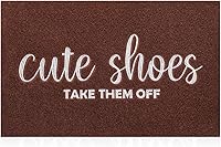 Vista 17 de Felpudo de entrada para entrada lindo cartel de zapatos Quítatelos Señal de bienvenida Felpudos para puerta delantera Felpudos divertidos