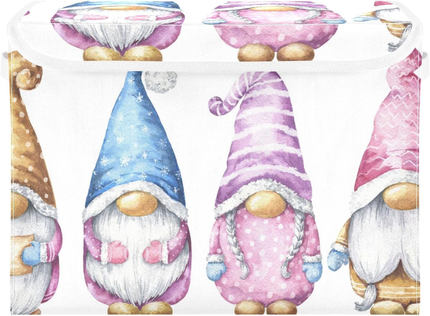 Kigai Storage Basket Watercolor Cute Gnomes Storage Boxes