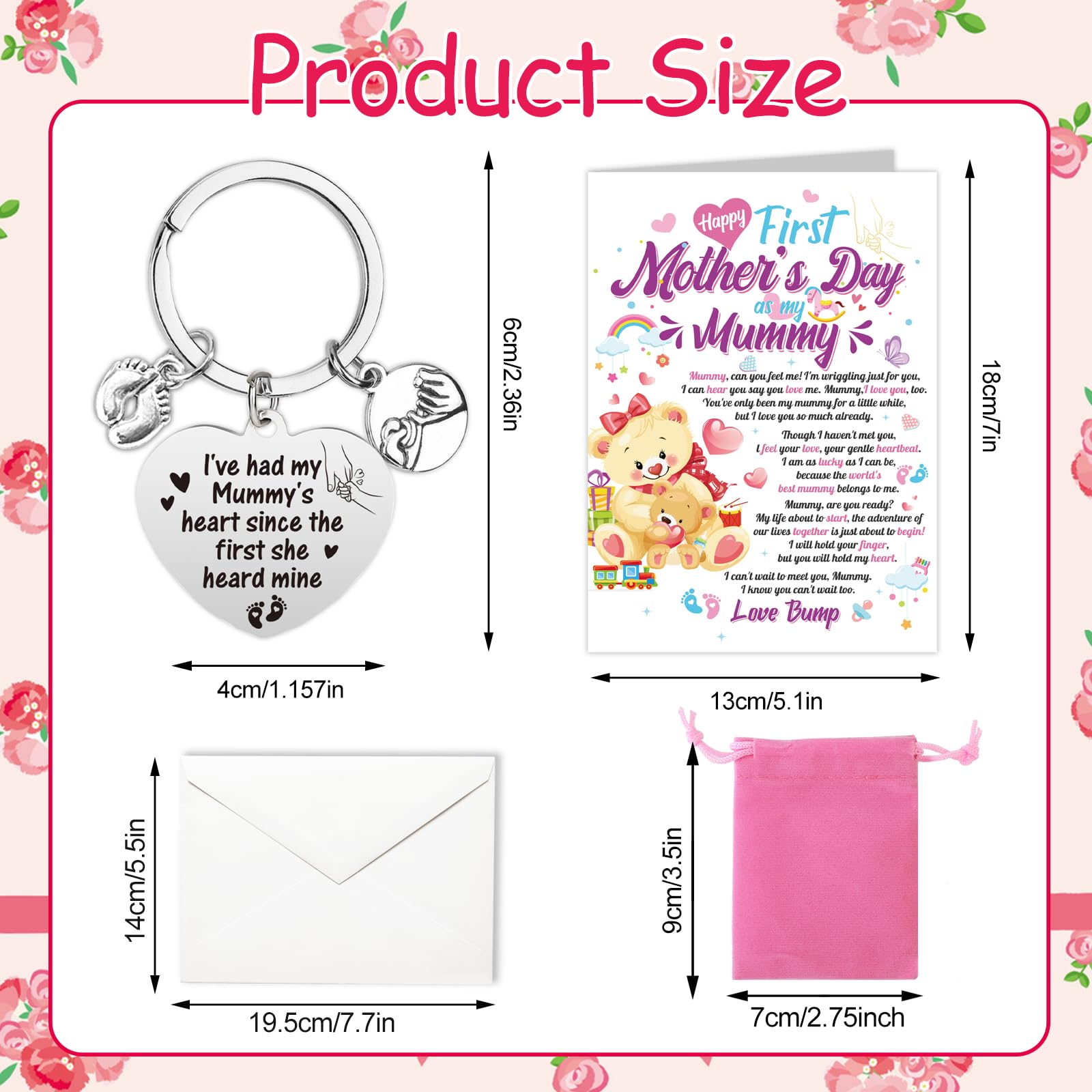 HOWAF First Mothers Day Card, Happy Mother's Day Card Mothers Day Cards for Mum First Mother's Day Card, Mothers Day Keyring - Image 2