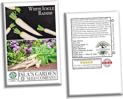 Miniatura 5 de Semillas de rábano blanco para plantar, más de 200 semillas de reliquia por paquete, semillas de jardín de Isla (semillas de jardín de Isla),