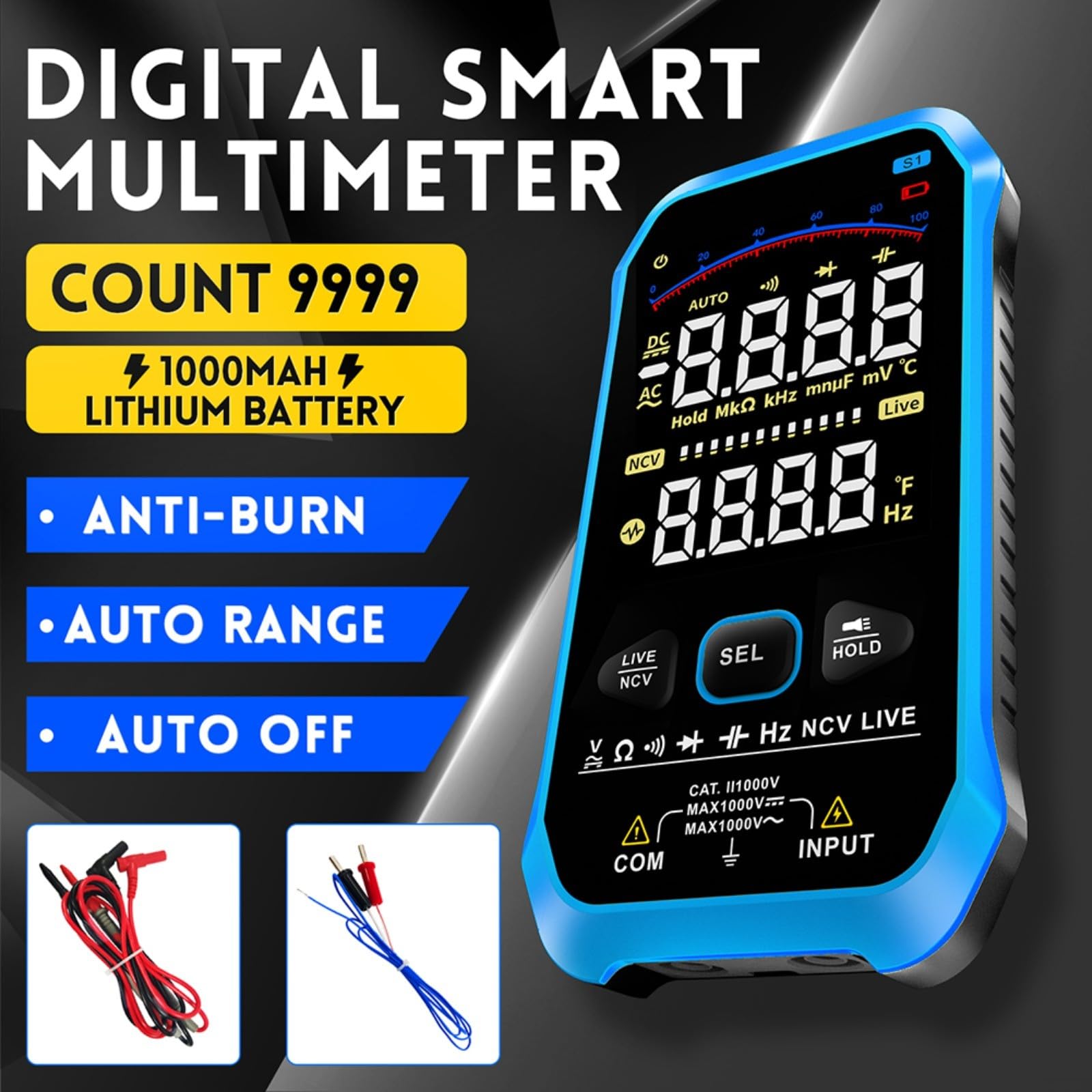 Digitalmultimeter Auto Range NCV 1000V Für Usb-c UTTASU