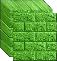 Vista 9 de Melairya Paneles de pared 3D para decoración de paredes interiores, paneles de pared con textura de espuma 3D, 20 piezas de papel tapiz autoadhesivo