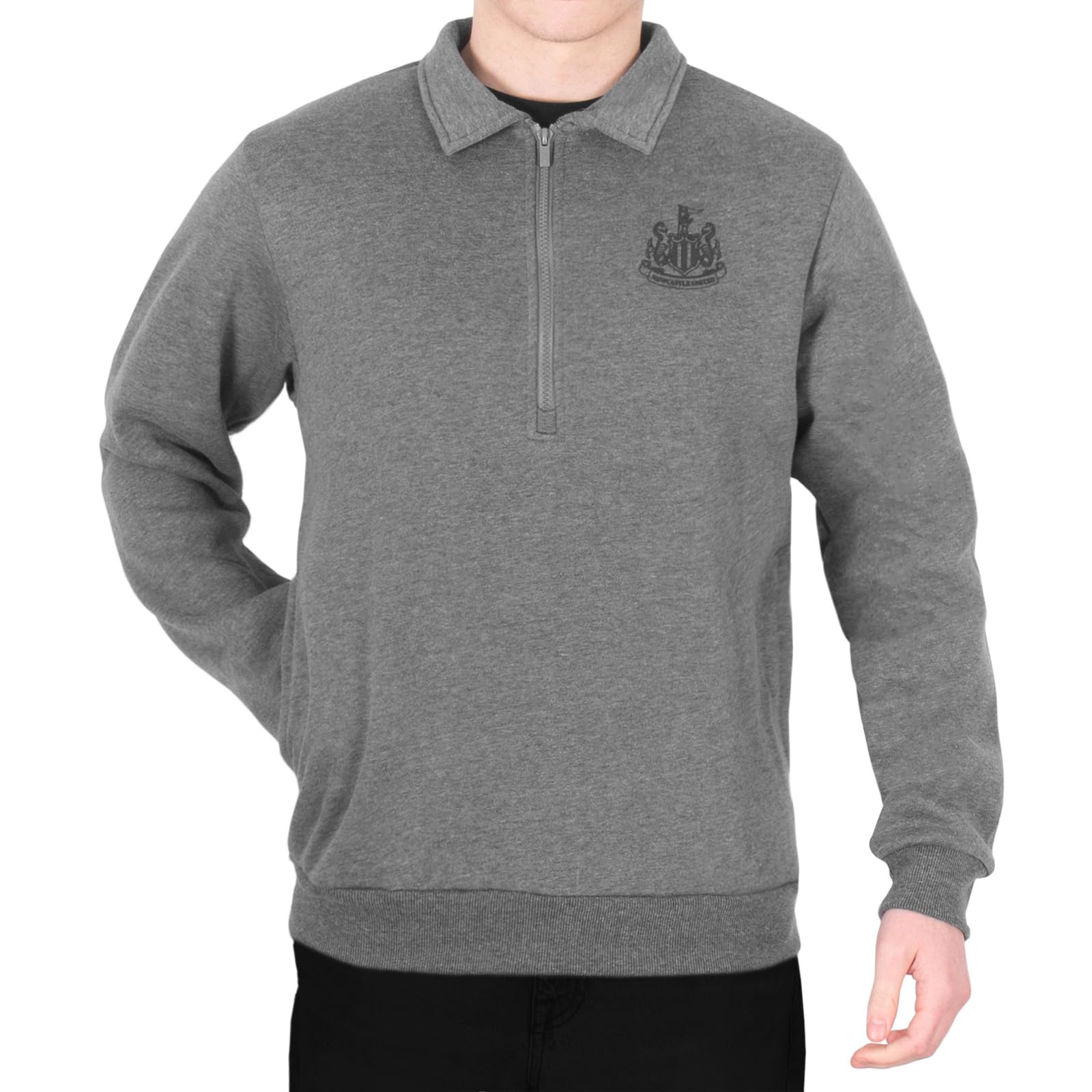 Newcastle United F.C. Official Football Gift Mens Quarter Zip Sweatshirt Grey 3XL