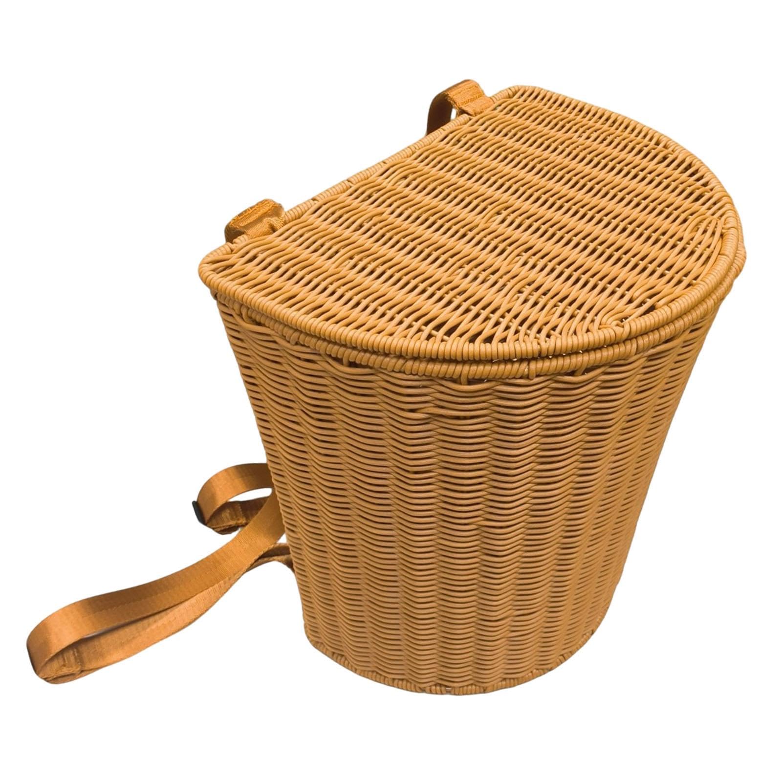 Panier Extérieur Panier de Cueillette Orchard Backpack avec Sangle, Sac de Cueillette Des Fruits et Légumes, Faites à La Main, Panier à Champignons En Osier avec Bandoulière, 34 Cm X 24 Cm X 35 Cm