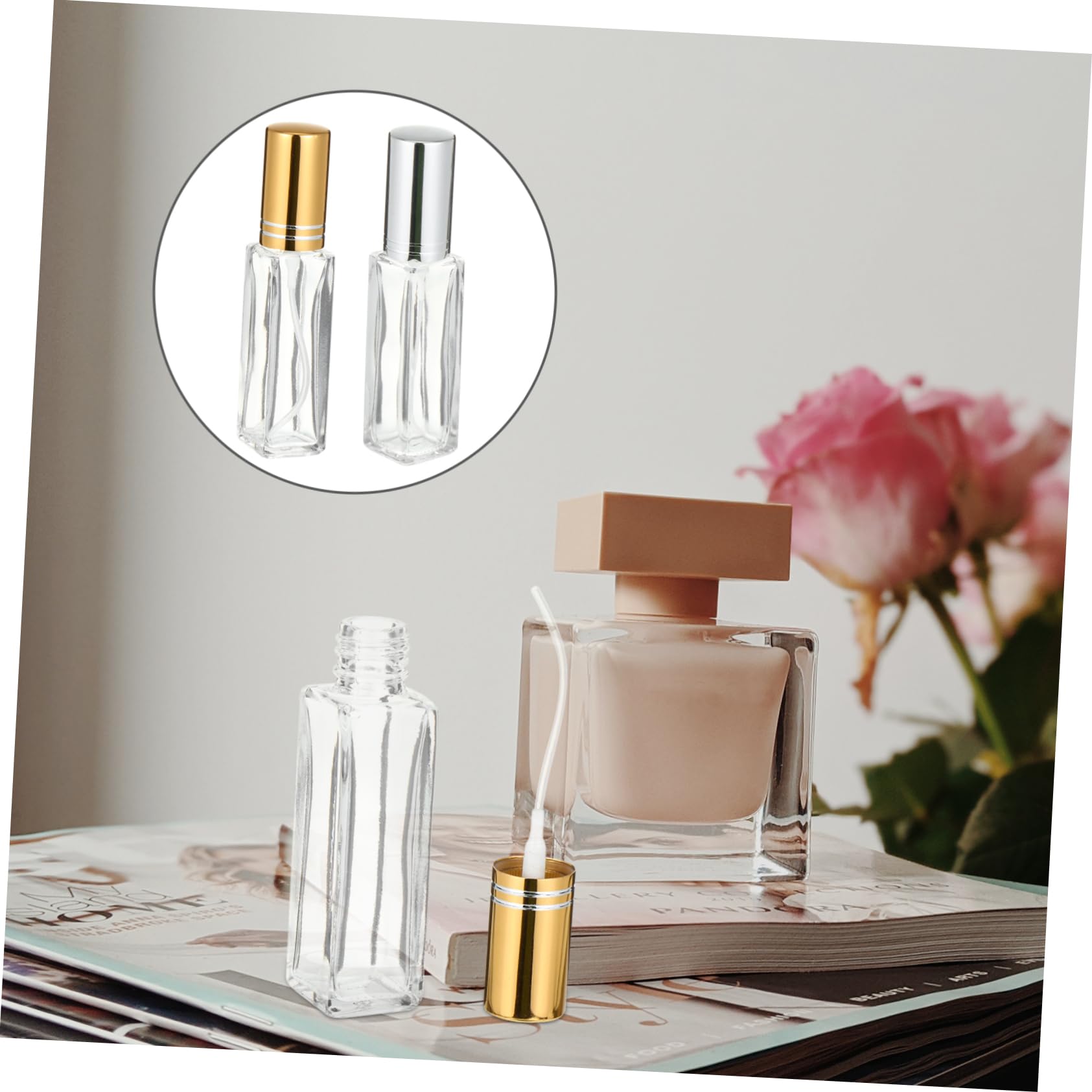 ミニチュア香水瓶 ピンクホワイト ミニチュア香水瓶 ピンクホワイト