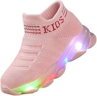 Toddler Little Kids Light Up Led Shoes Breathable The First Walking Slip On Luminous Tennis Boys Girls