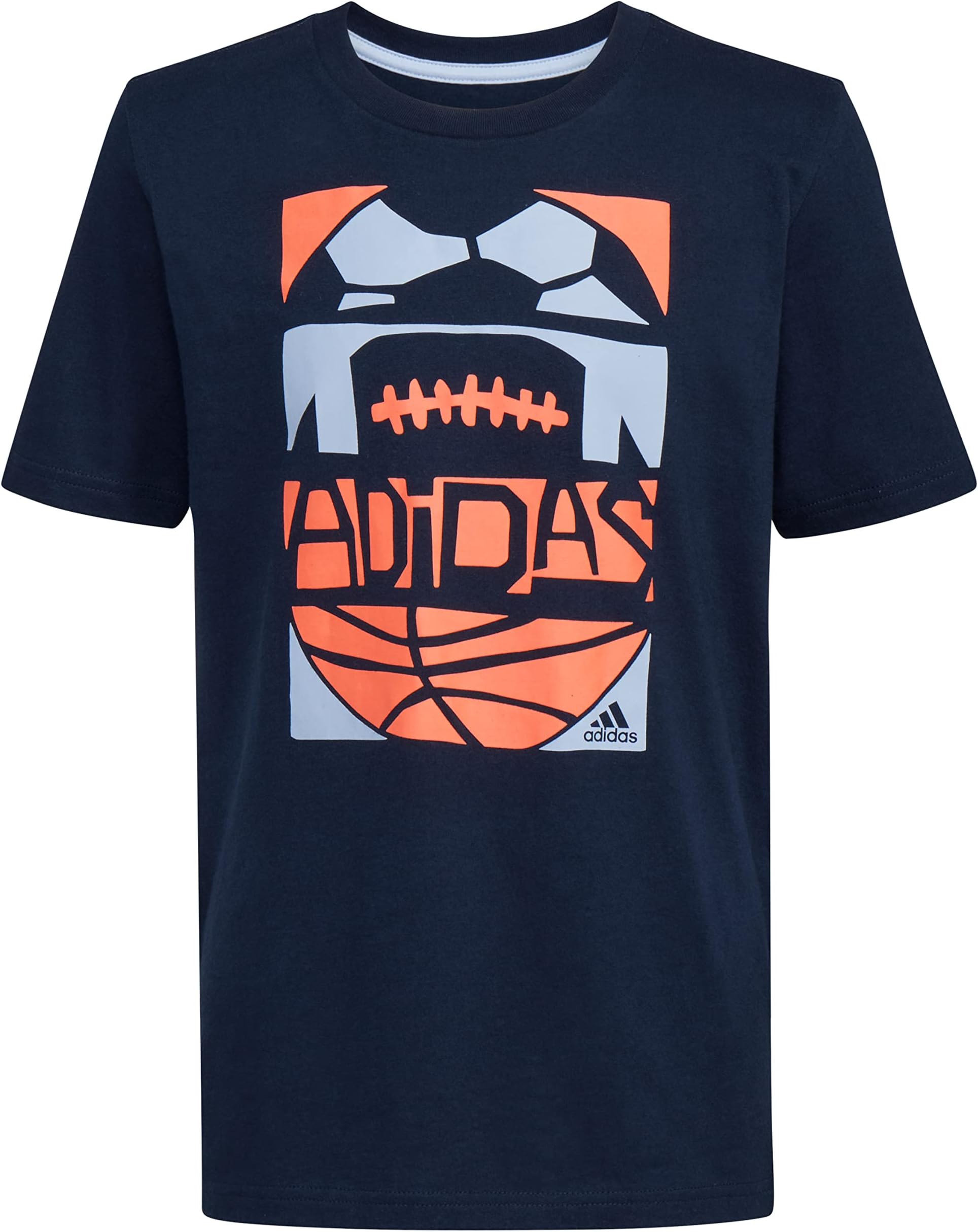 adidasBoys' Short Sleeve Cotton "Field Goals" Graphic Tee T-shirt