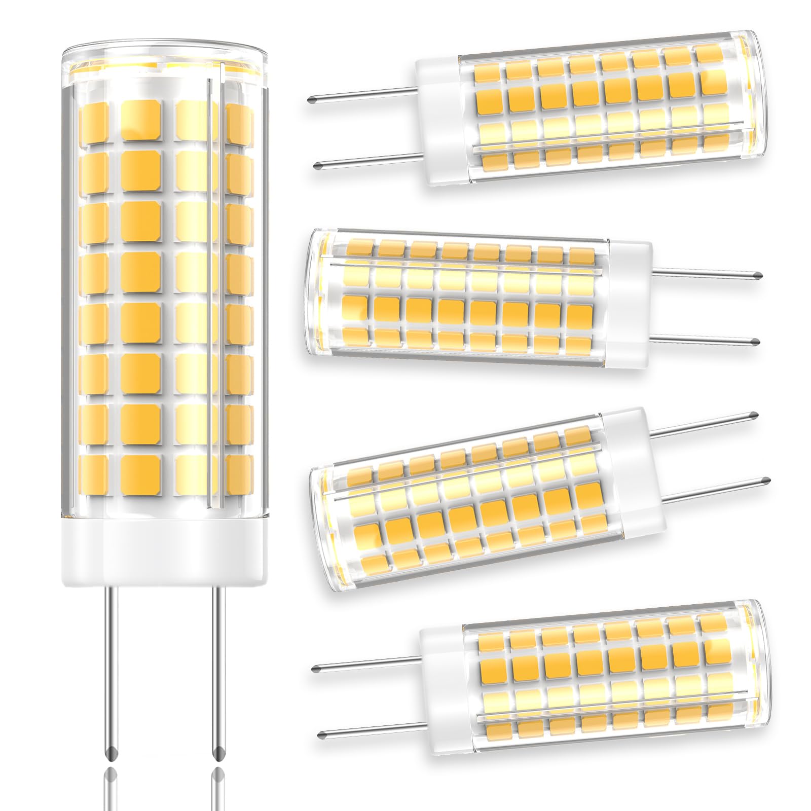 VYAOMLI 5 Pack - G8 GY8.6 LED Light Bulbs Dimmable 7W Equivalent to Halogen Bulb 75W-80W 730LM, GY8.6 /G8 Bi-Pin Base Light Bulb AC 120V for Under