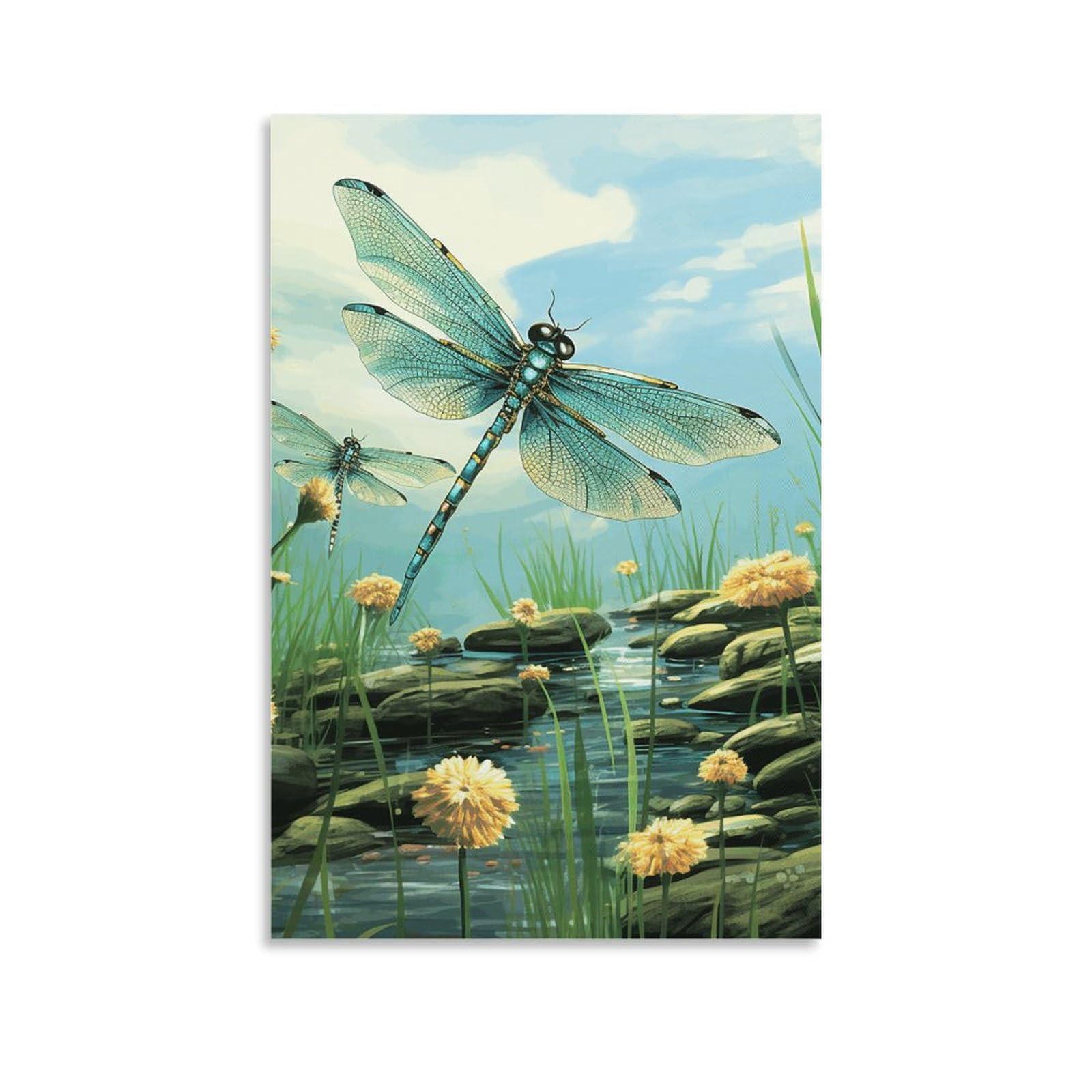 Impression sur toile de libellules avec finitions esthétiques durables - 8