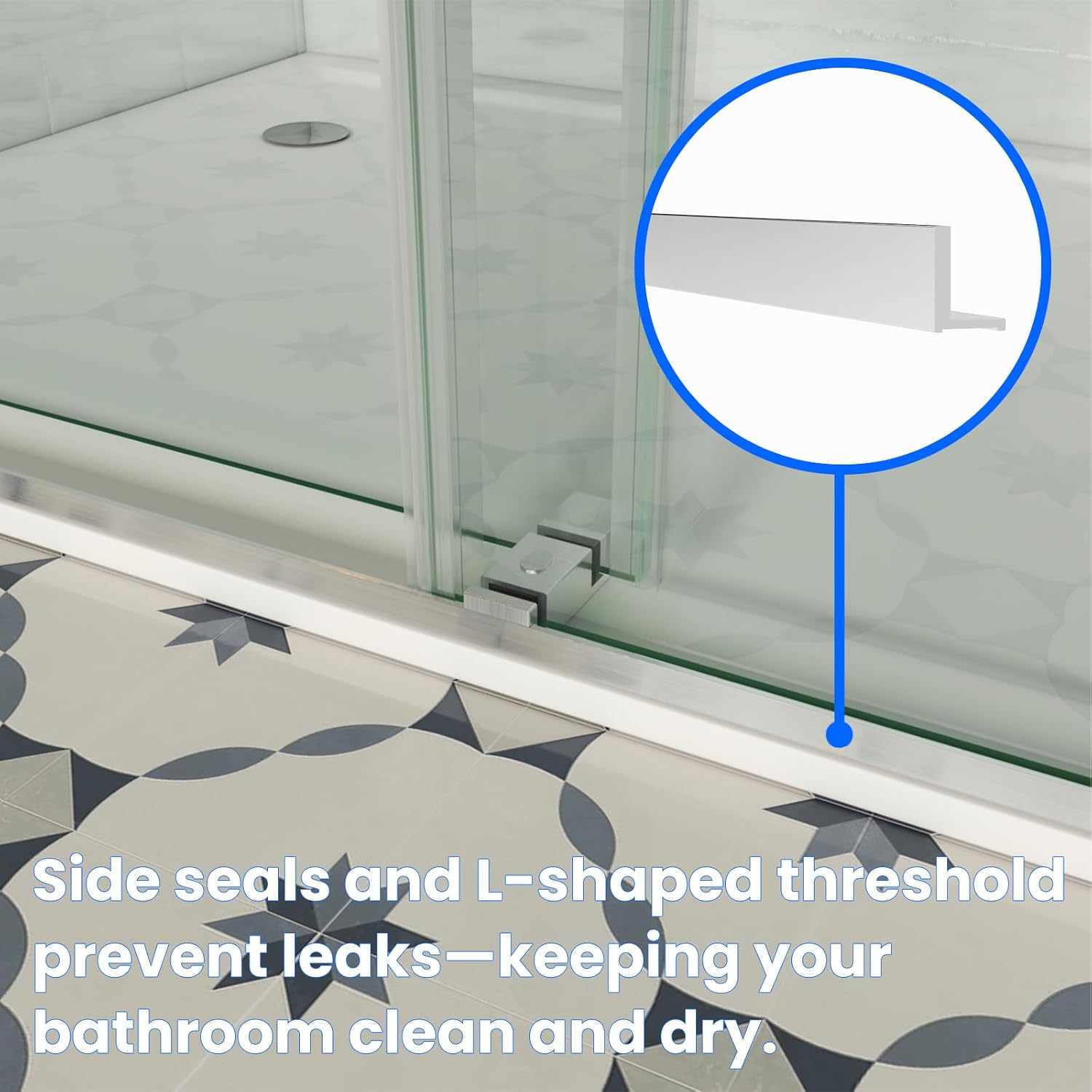 50"-54" W x 76" H Frameless Shower Door, Double Sliding Glass Bathroom Shower Door with 3/8" (10mm) SGCC Tempered Glass, Frameless Sliding Shower Door, Chrome