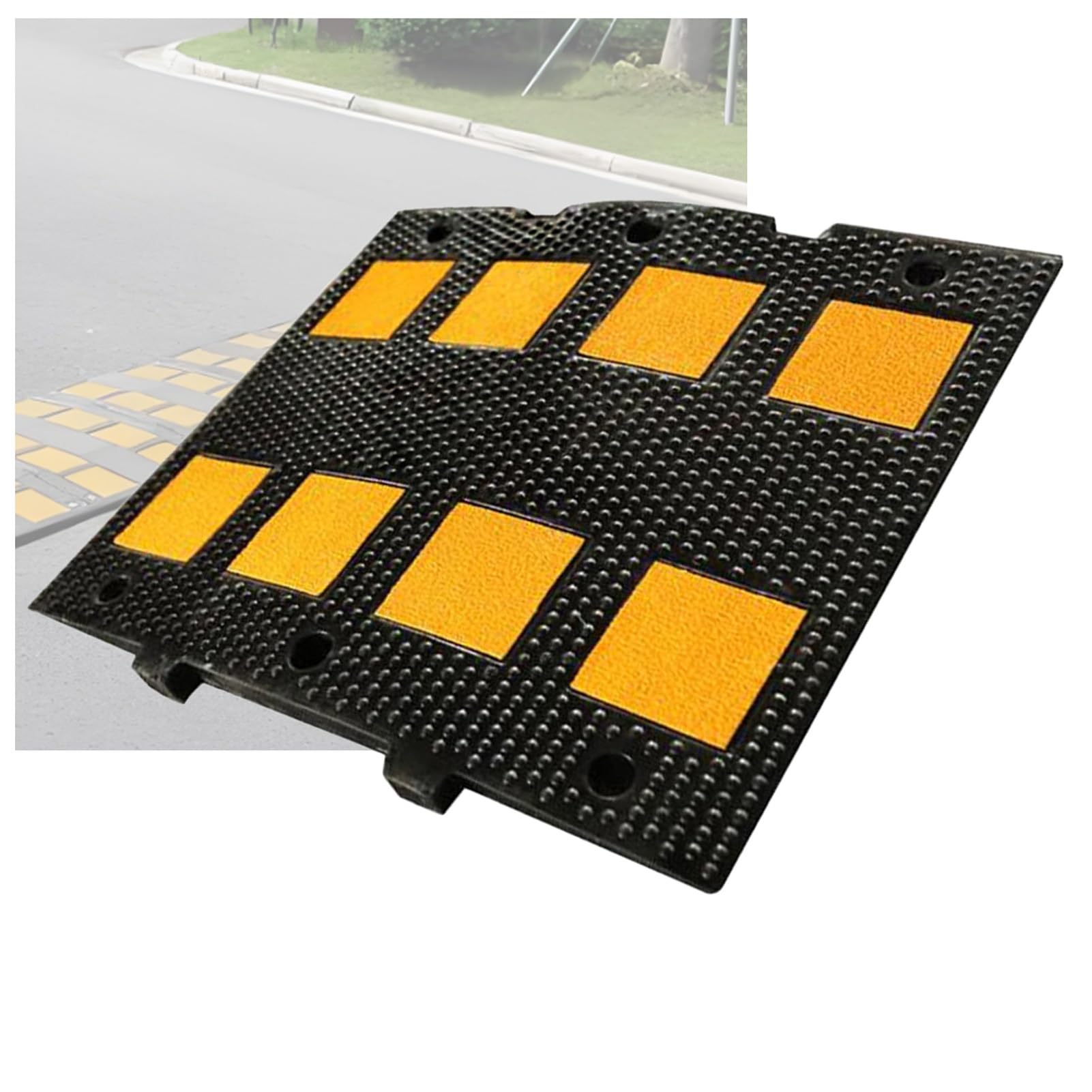 Coussinet de seuil en caoutchouc pour éviter les chocs de trottoir avec film réfléchissant