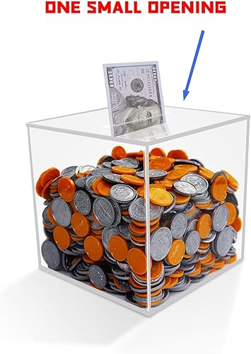 Miniatura 2 de Alcancía transparente para adultos, imprescindible para acceder a ahorros, hucha de acrílico transparente, caja de cambio para ayudar al presupuesto