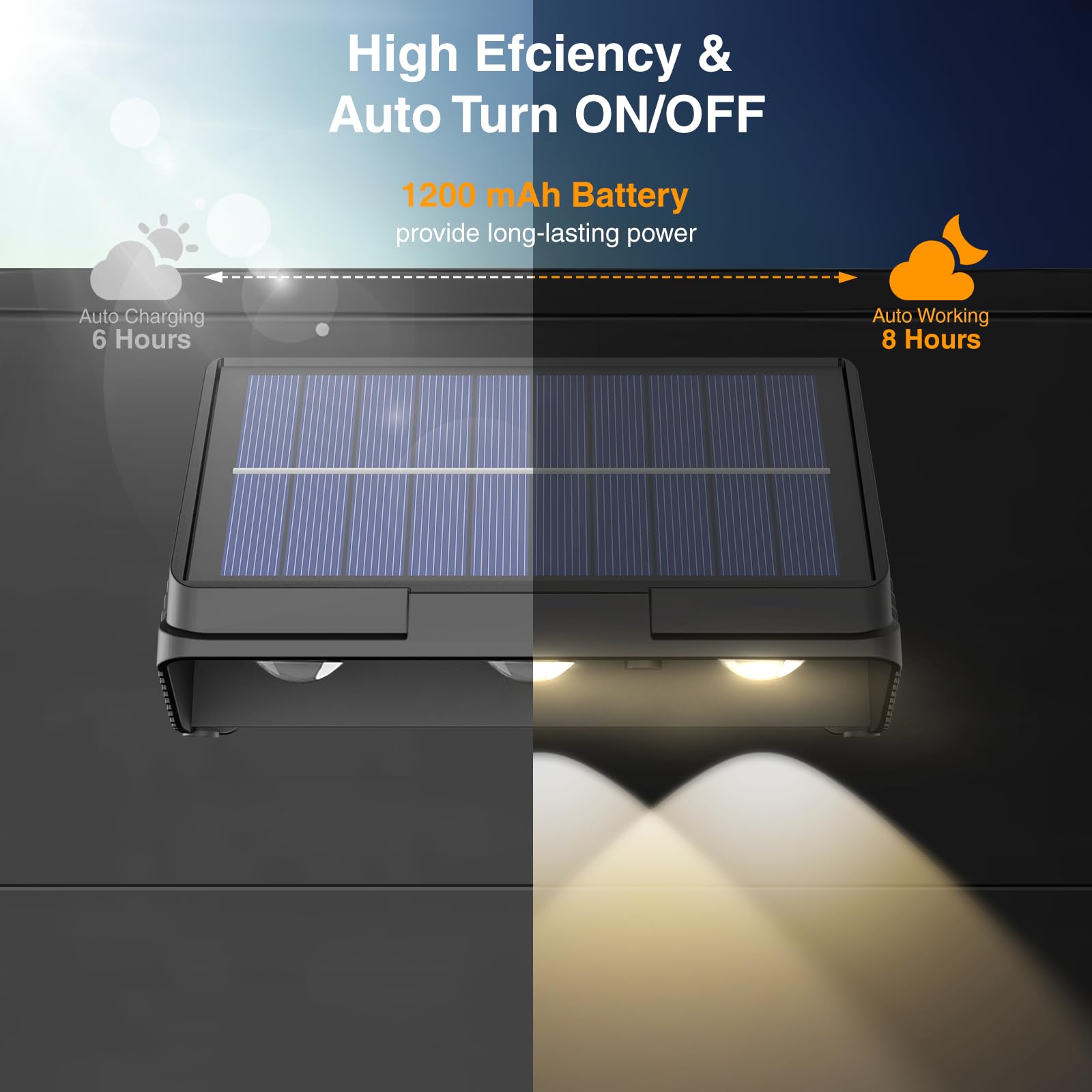 Onforu Solar-Zaunleuchten, 8er-Pack, 3 Modi (Warmweiß/Neutralweiß/Kaltweiß) | Dämmerungssensor, IP65 wasserdicht, für Terrasse, Treppe, Garten, Geländer und Mauer