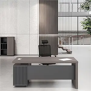 L Shaped Executive Desk with 59"Lateral File Cabinet,Modern Executive Desk with Drawers,Spacious L Shaped Desk with Storage,Office Desk L Shape for Home Office Furniture and Small Spaces(Left cabinet,