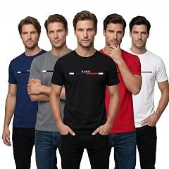 5 Pack Workout Shirts for Men Short Sleeve Quick Dry Athletic Gym T-Shirt Moisture Wicking Performance Running Tee