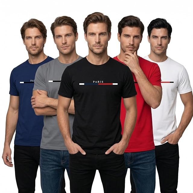 5 Pack Workout Shirts for Men Short Sleeve Quick Dry Athletic Gym T-Shirt Moisture Wicking Performance Running Tee