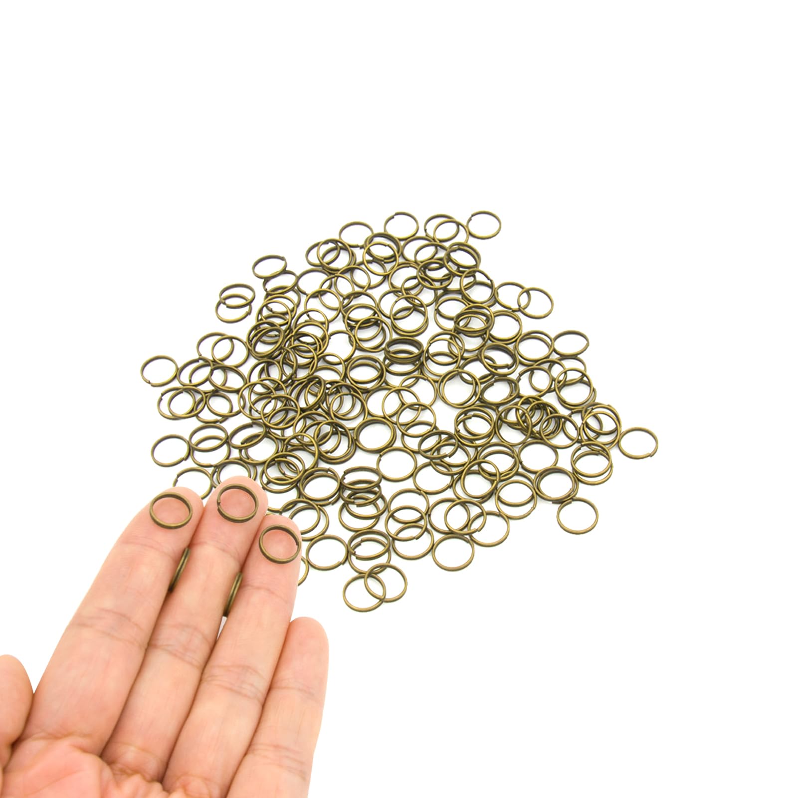 Photo 1 of 200pcs 10mm Mini Split Jump Ring with Double Loops Small Round Metal Bronze Key Rings Connectors for Making Handwork Charms Pendants Key Chains Ornaments DIY Crafts Accessories