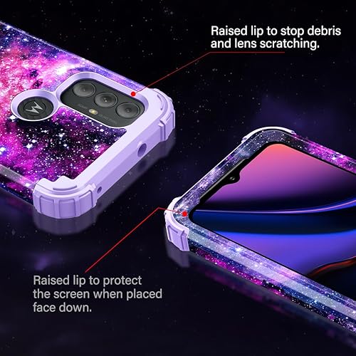 Miniatura 4 de Rancase Funda compatible con Moto G Power 2022, tres capas de protección a prueba de golpes de plástico duro + funda protectora de goma de silicona