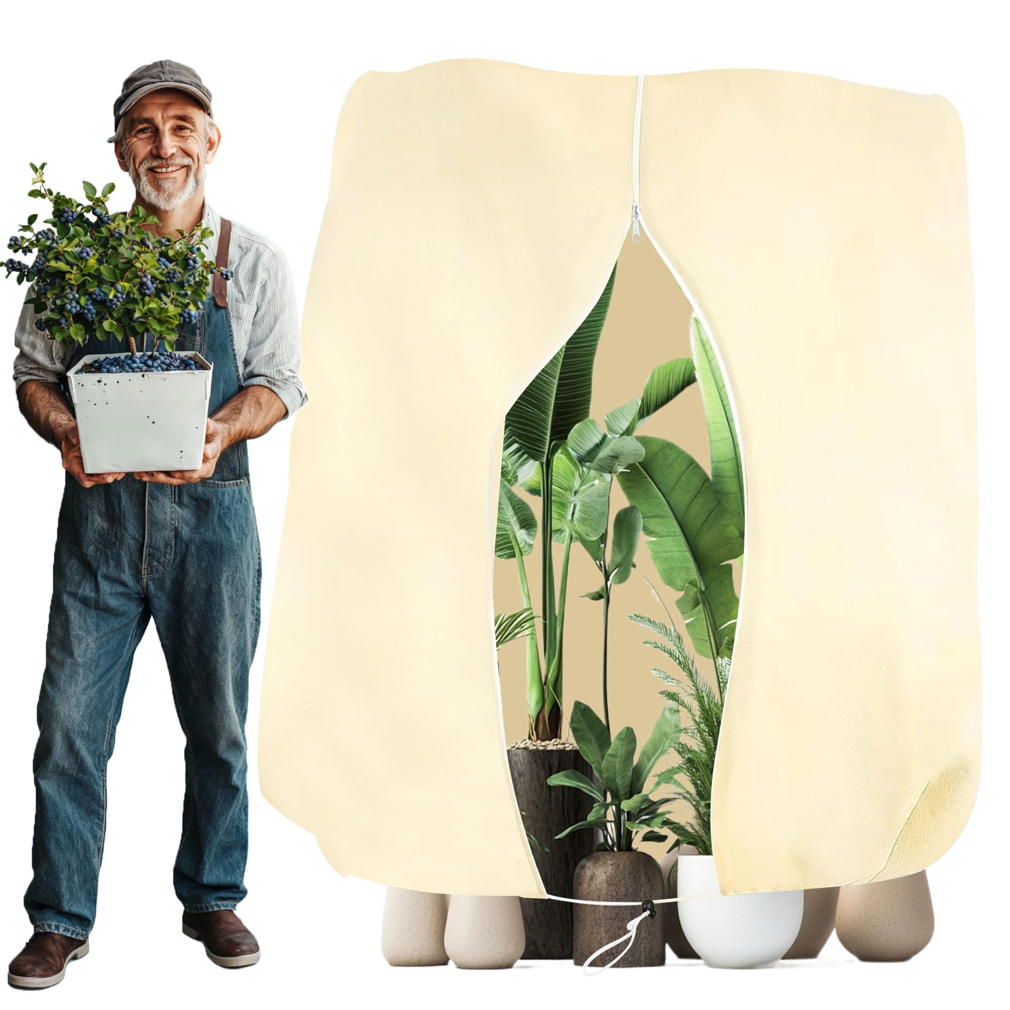 Oaioya Winterschutz fr Pflanzen 120x180cm, 145g/m - Extrem Robuste  Pflanzenschutzhaube mit Reiverschluss & Zugband - Wiederverwendbarer  Frostschutz fr Kbelpflanzen, Olivenbume, Palmen : Amazon.de: Garten