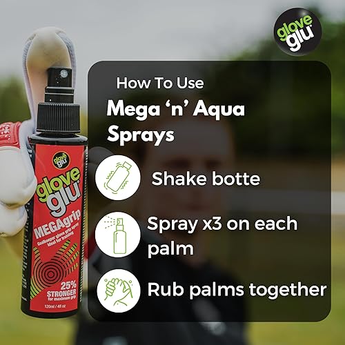 Miniatura 8 de gloveglu Mens MEGA  Aqua Bundle Bag Megagrip Aquagrip 120ml Bottle Improve Goalkeeper Glove Grip Black One Size