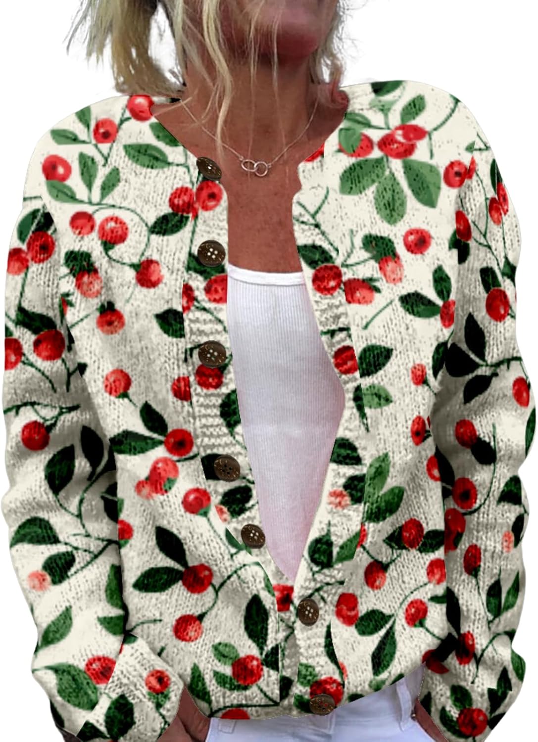 Cardigan Sweaters for Women Open Front Cardigan for Women Long Sleeve Fall Button Chunky Sweaters Tops Casual Wear