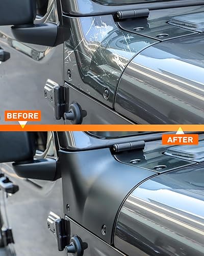 Miniatura 5 de Savadicar Armadura de carenado, cubiertas exteriores de capó, protectores de esquina para Jeep Wrangler JL JLU 2018 2019 2020 2021 2022 2023 actual