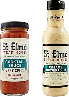Cocktail Sauce (8 Fl Oz) and Creamy Horseradish (12 Fl Oz) Bundle, Extra Spicy Combo for Steak and Seafood, World Famouse