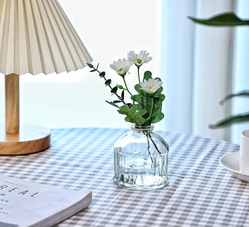 Miniatura 3 de Juego de 6 jarrones de cristal, frascos de flores de vidrio, botellas pequeñas para arreglos florales, jarrones florales decorativos rústicos para