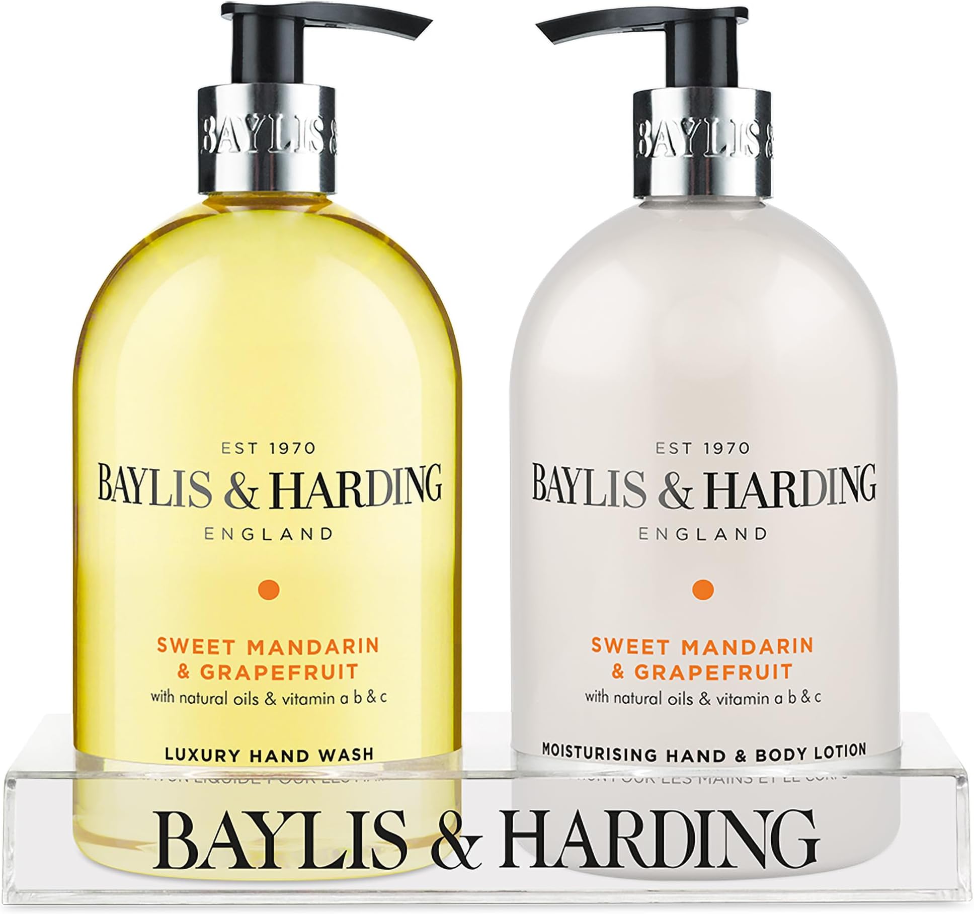 – Sweet Mandarin & Grapefruit Hand Wash & Body Lotion Set 2 x 500ml | Nourishing & Moisturising Formula with Vitamins A, B & C |Refreshing Citrus Scent | Ideal Gift Set for Any Occasion