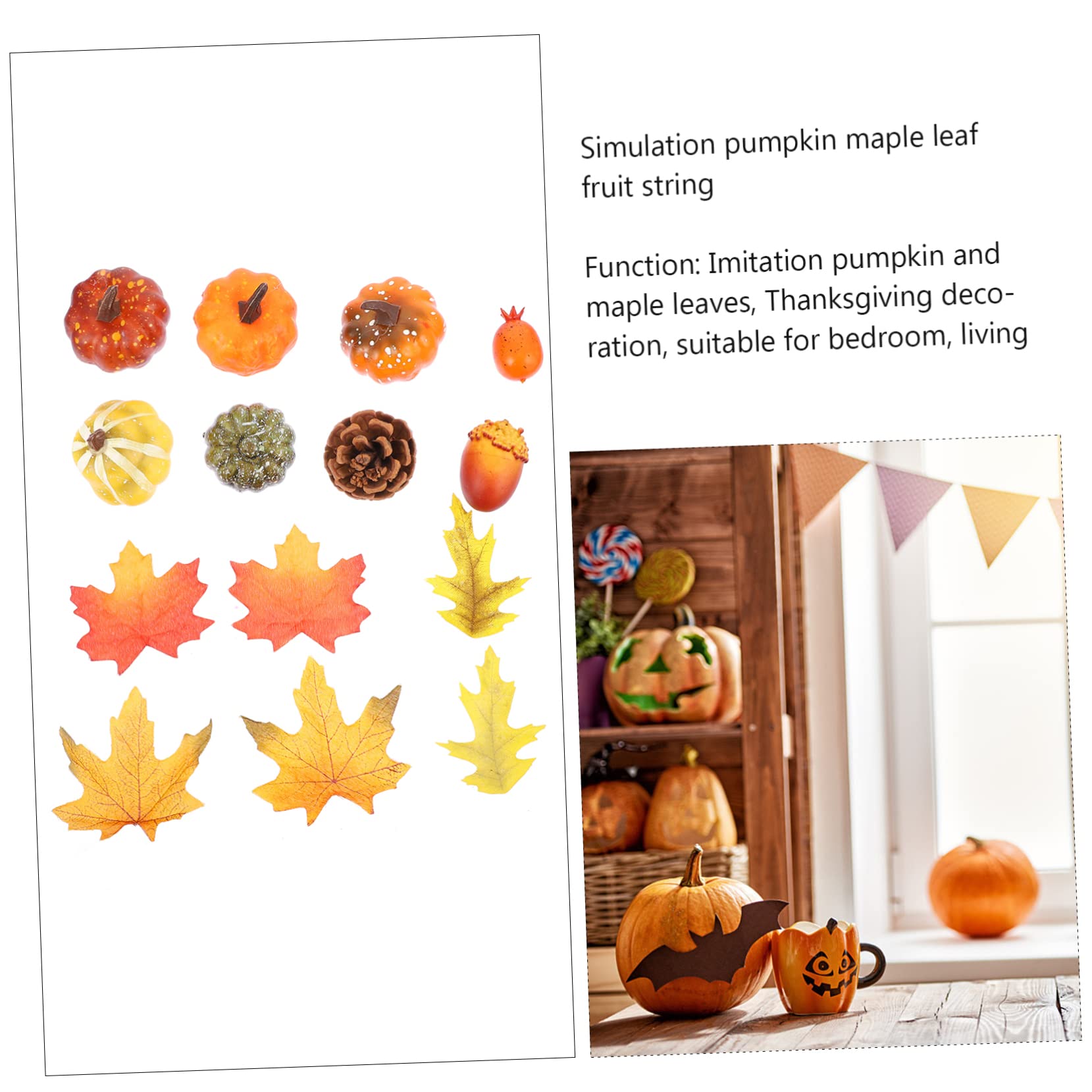 3er-Pack Gefälschte Kürbis-Requisiten Eichel Tannenzapfen Dekorationen Für Thanksgiving-Party