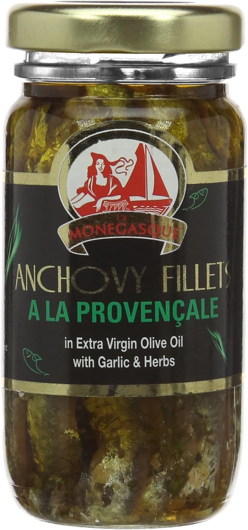 La Monegasque Anchovy Fillets A La Provencale Jar 100 g (Pack of 6)