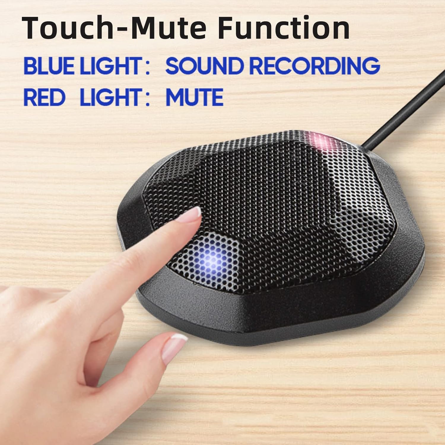 Walfront Microphone Touch-Mute Function with LED indicators
