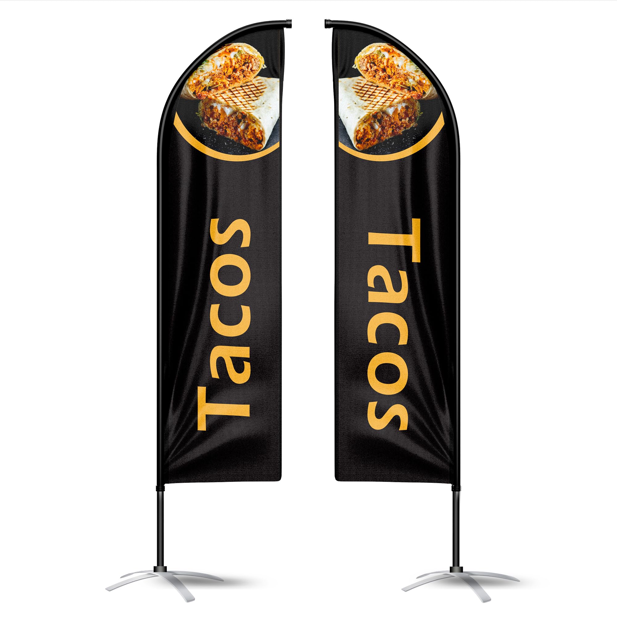Drapeau publicitaire TACOS double face pour attirer les clients au restaurant