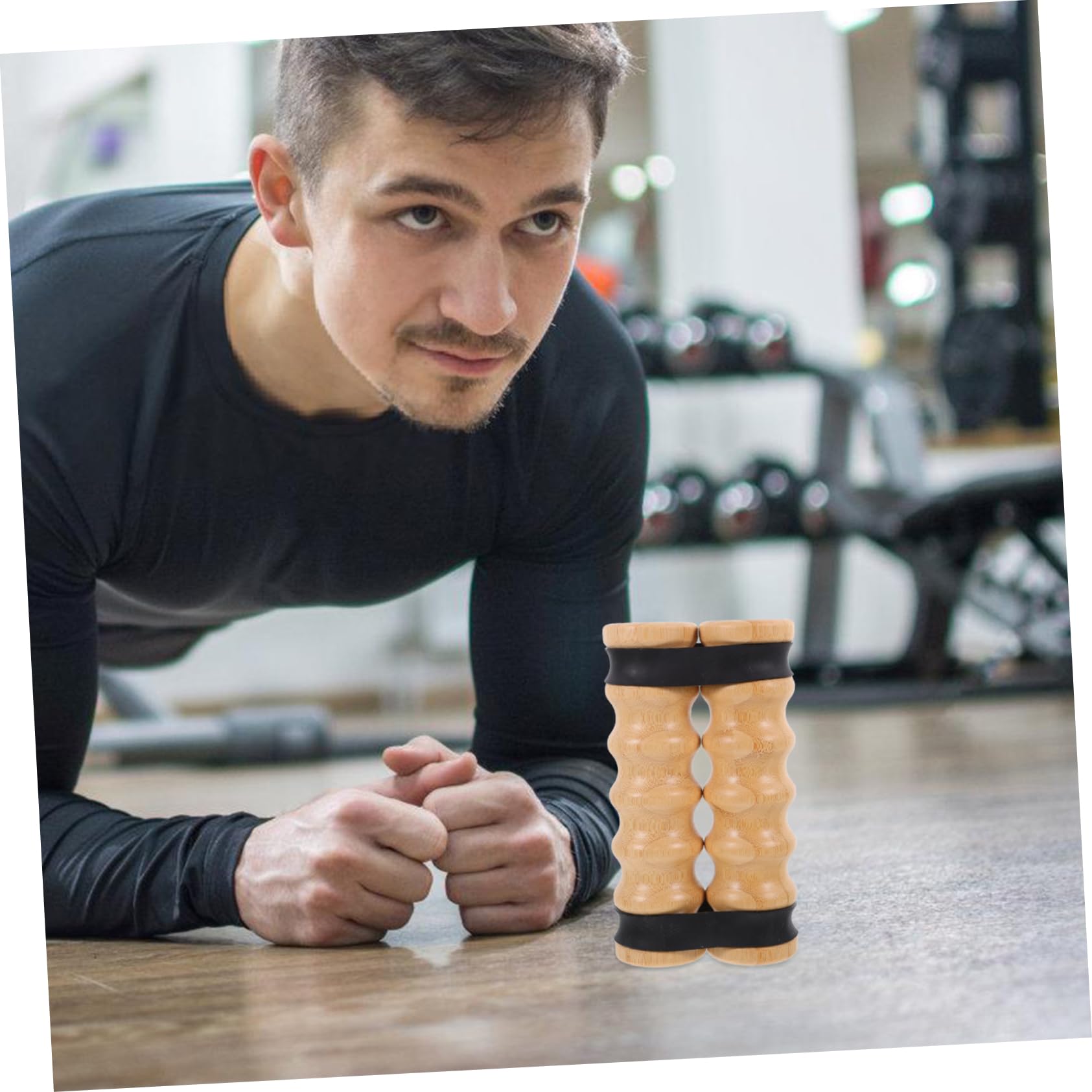 Banda di Resistenza Fitness con Maniglie in Legno, 2 Pezzi | Attrezzo Portatile per Esercizi, Impugnatura in Gomma Antiscivolo, Uso Versatile in Palestra e Body Sculpting