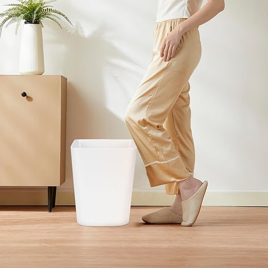 Bote de basura pequeño plástico 1.8 gal blanco miniatura 5