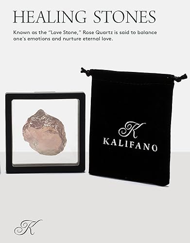 Miniatura 2 de KALIFANO Angel Aura - Cristal de cuarzo rosa – Trozos de cuarzo rosa crudo de alta energía con tarjeta de información, roca de reiki natural