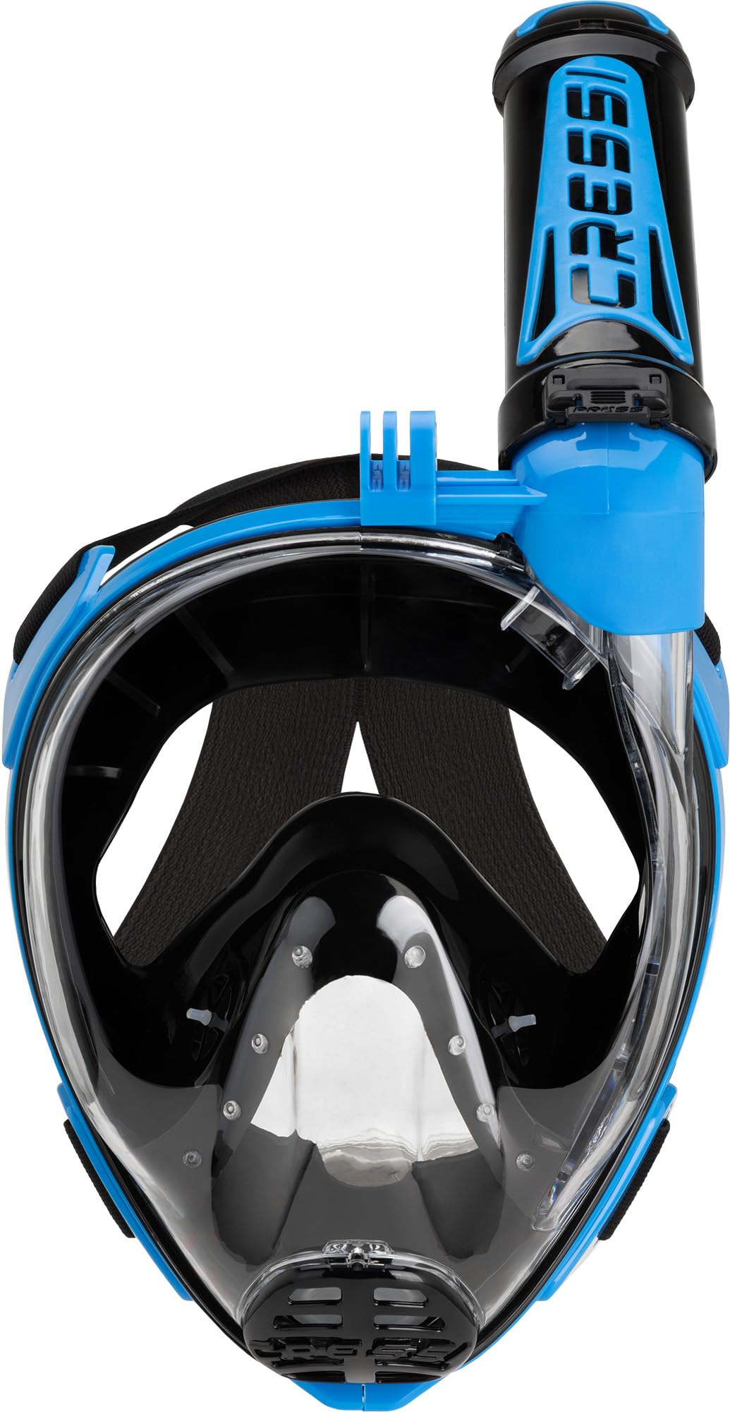 CRESSI Duke Action Full Face Mask Masque Intégral CO2 Safe Grande Vision Snorkeling No Fog avec Tuba Dry Support pour Caméra d’Action