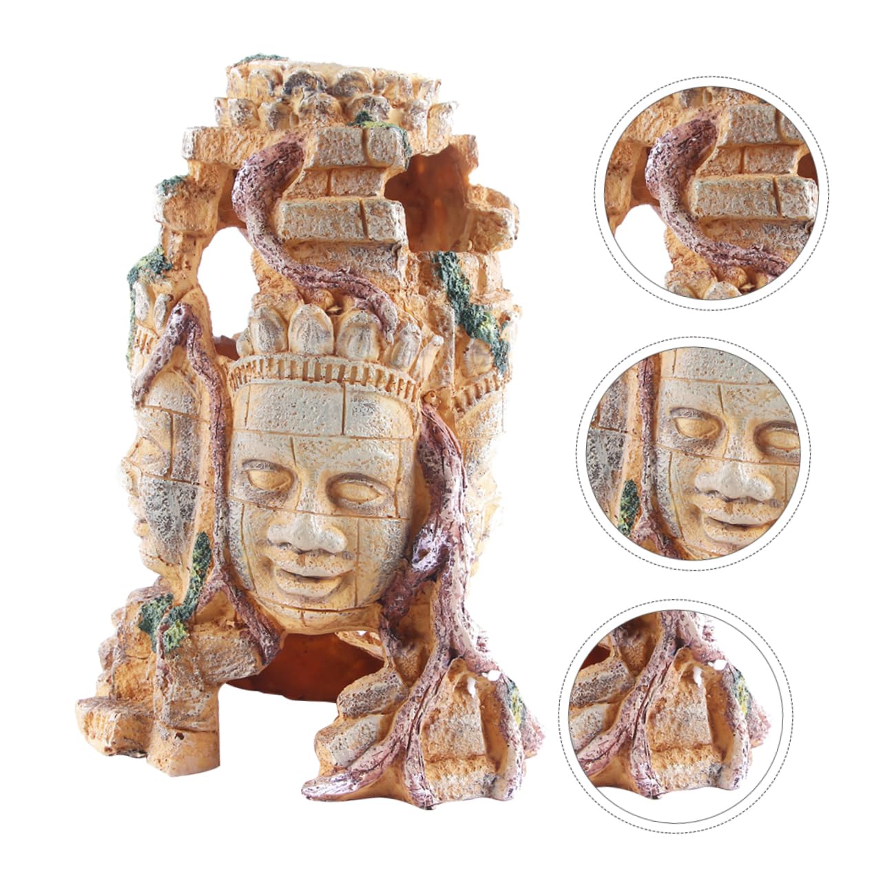 YARNOW Decorazione per Acquario in Resina Ornamento Teschio e Buddha a Facce per Acquario, per Vasche e Studio, Confezione