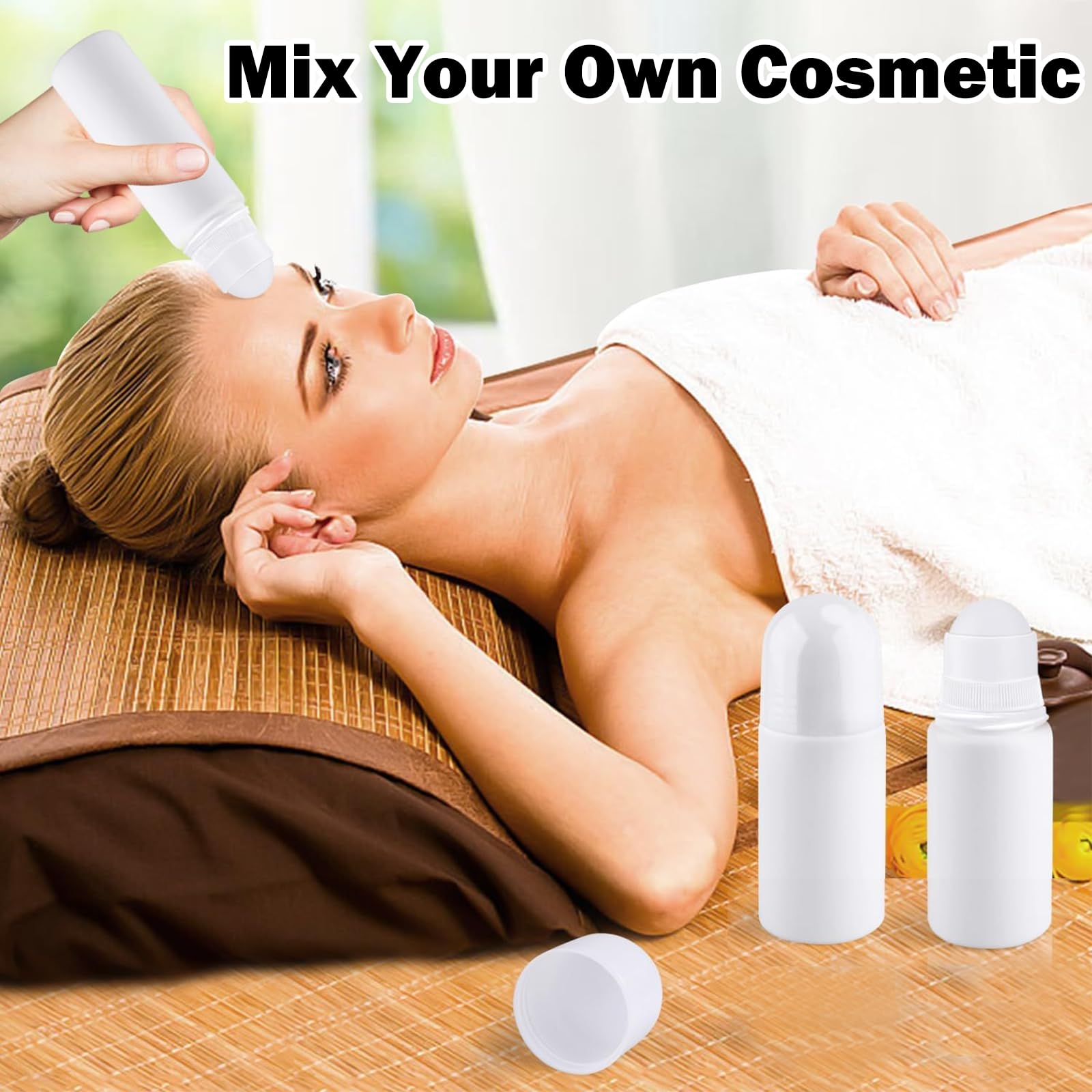 4 Pezzi 50ML Roll on Vuoto per Oli Essenziali Bianco Vuoto Riutilizzabile Bottiglie Deodoranti Bottiglie a Rullo di Plastica roll on Vuoto per Crema Solare per Profumo Olio Essenziale Aromaterapia