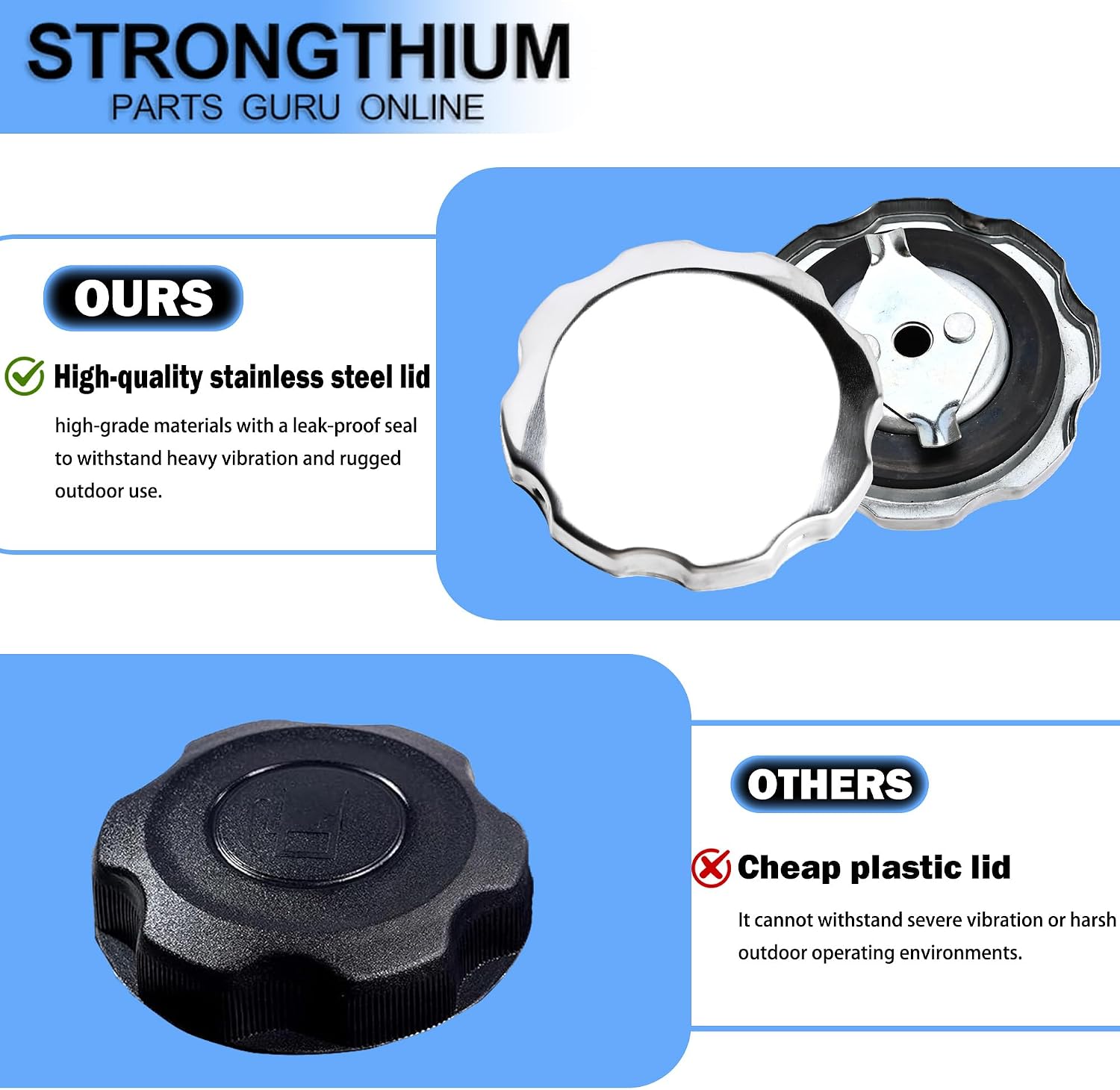Strongthium Fuel Gas Tank for Coleman CT200U BT200X CT200U-EX KT196 Predator 212cc 224cc Massimo MB200 Baja Warrior Heat Mini Bike Go Kart Generator(Hemi)