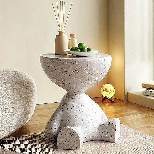 Miniatura 5 de Taburete moderno de terrazo sintético, mesa auxiliar resistente, mesa auxiliar resistente para interiores y exteriores