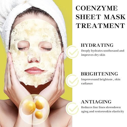 Miniatura 2 de IREV Coenzyme O2 Bubble Face Mask Sheet Skin Care (10 unidades), mascarilla facial de limpieza profunda para acné y poros, máscara de belleza para