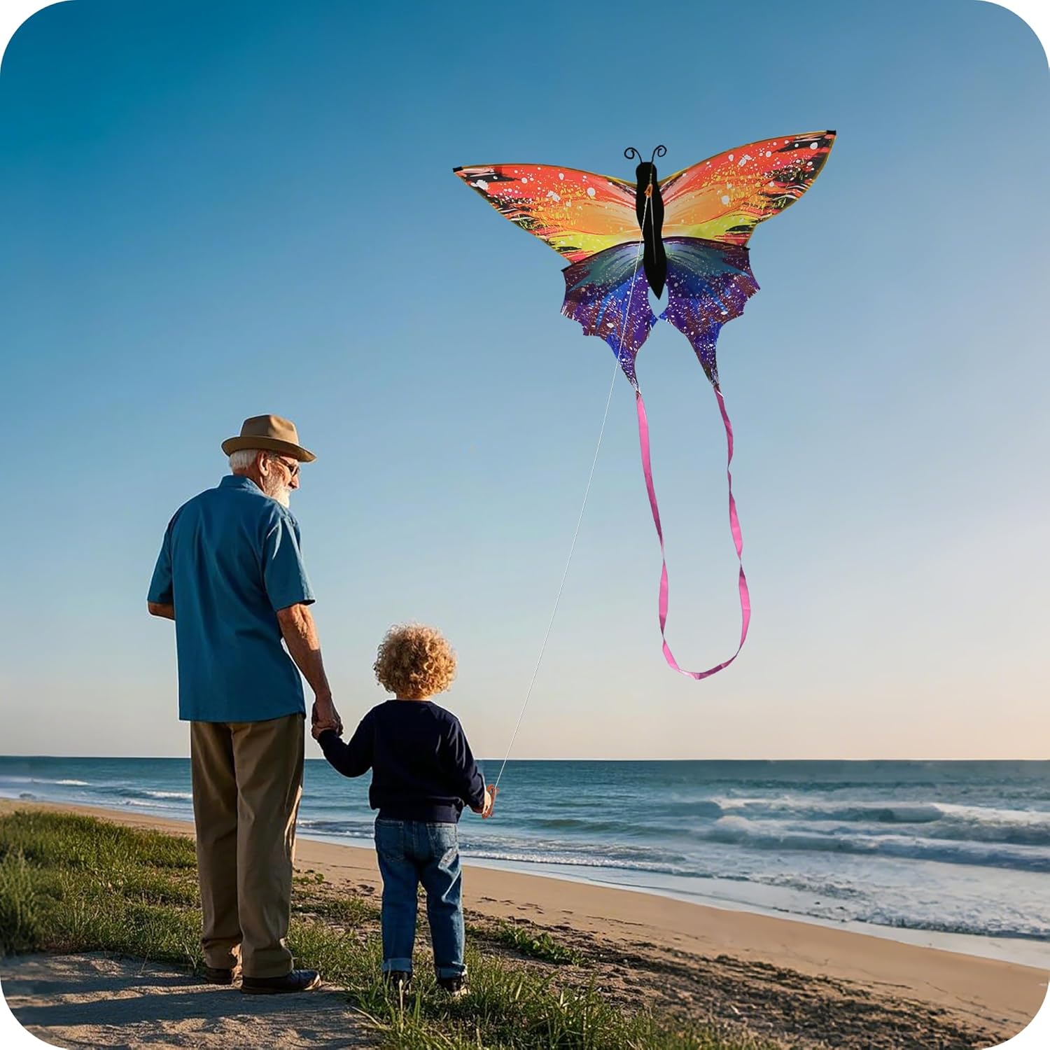 ORGCLDKT-Quadwing Bionic Flying Insect Kite-Butterfly Kite/Dragonfly Kite, Super Easy to Fly with, Ideal for Kids, Adults, Girls, Boys. Kites for The Beach, Grassland, Hiking