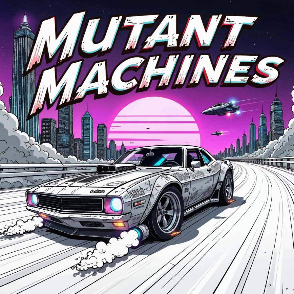 Mutant Machines Coloring Book for Adults and Teens: Futuristic Muscle Cars, Sci-Fi Racing Vehicles & Cyberpunk Machines | Coloring Book for Adults and Teens
