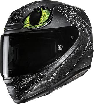 HJC, RPHA 12 TOOTHLESS II Universal Motorcycle Helmet Black/Green MC4SF