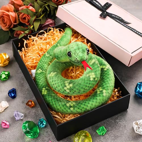 Miniatura 52 de Peluche de serpiente, animal de serpiente de peluche, serpientes de juguete pequeñas de 27 pulgadas para niños, serpiente de peluche gigante